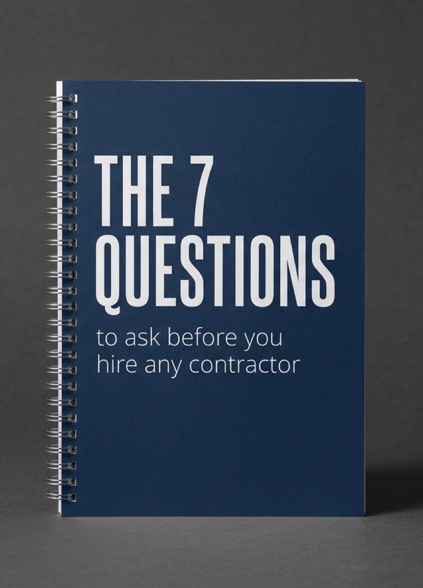 Spiral-bound report titled The 7 Questions