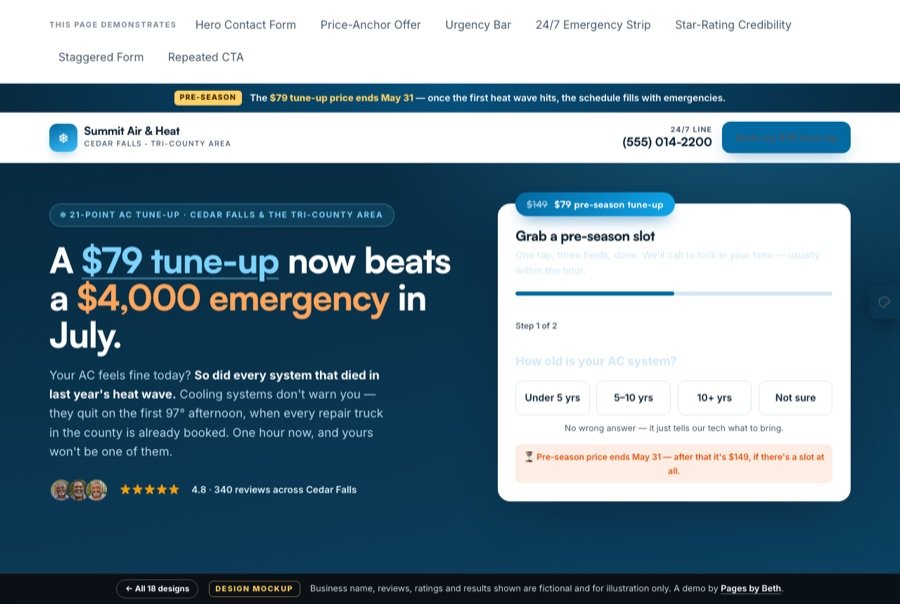 HVAC landing page demo