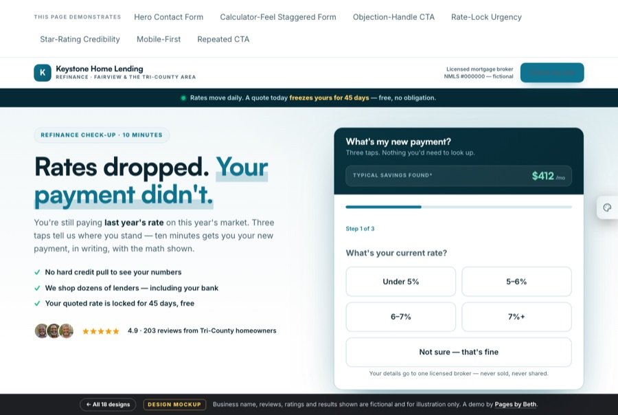 Mortgage landing page demo