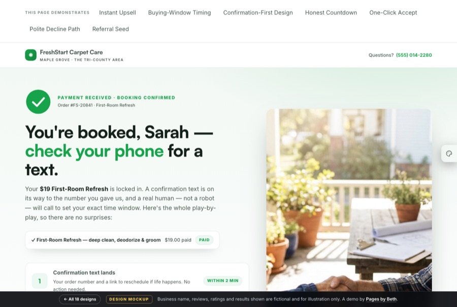 Thank you and upsell page demo